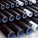 Rows of plastic pipes