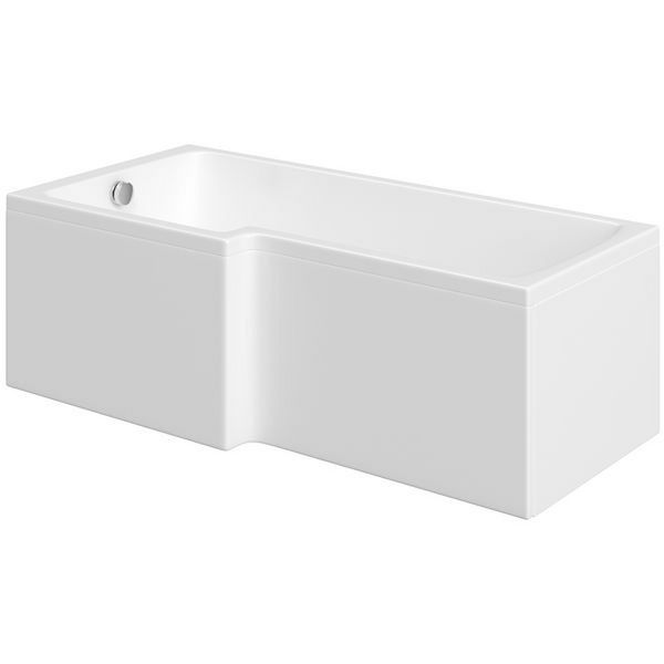 Nabis Garland shower bath L-shape front panel 1500x510mm white | Wolseley